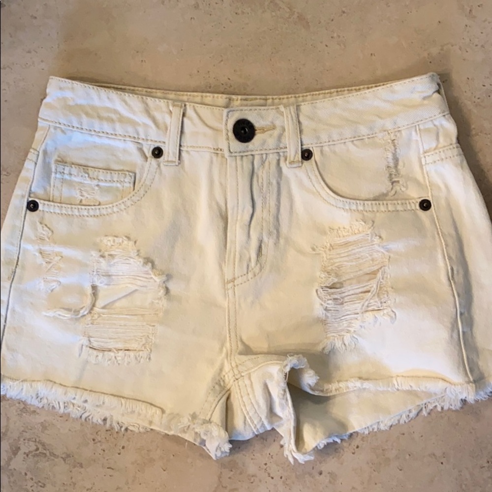 White denim shorts